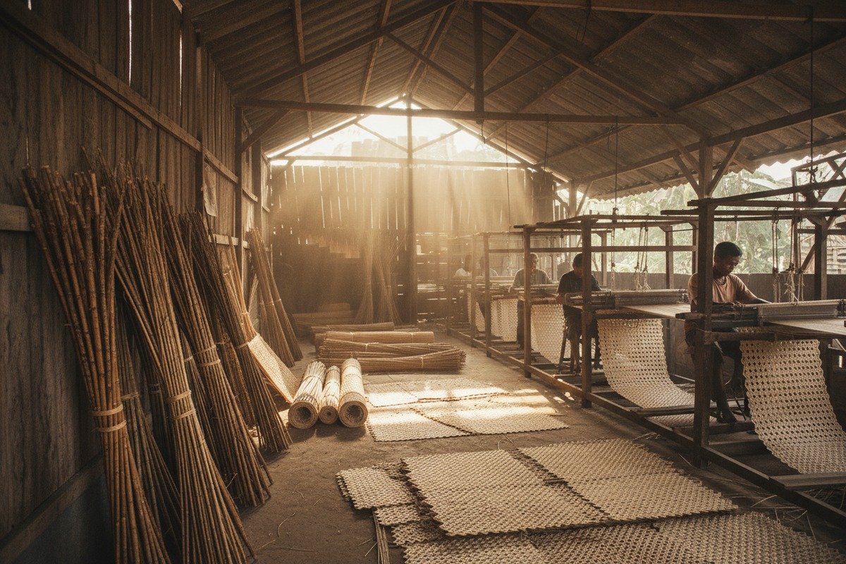 Indonesian Rattan Processing Facility Indonesian rattan processing facility ensuring raw material quality and direct supply chain traceability (ID#3)