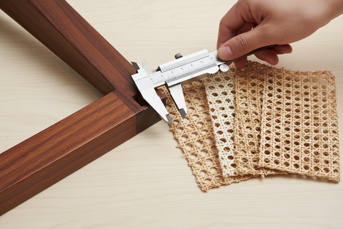 Choosing Rattan Cane Grades Choosing the right grade of rattan cane webbing by measuring chair groove width (ID#2)