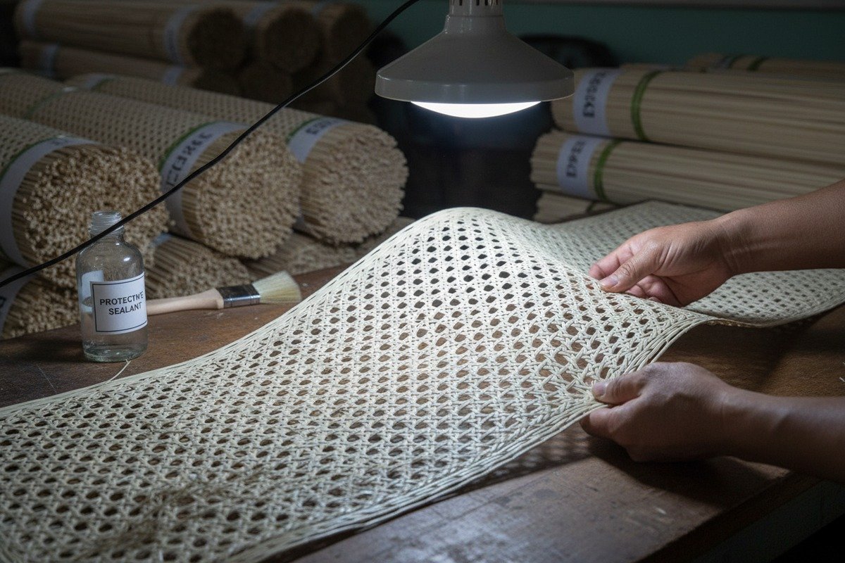 Pest Resistant Rattan Treatments Rattan cane webbing treated with boron-based preservatives and kiln-dried for pest resistance (ID#3)