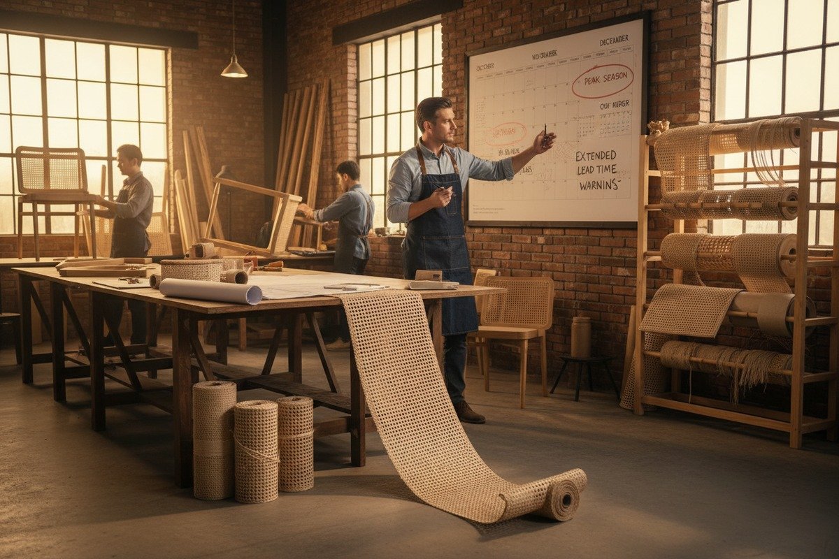 Managing Rattan Lead Times Managing production schedules for rattan cane webbing during extended peak lead times (ID#3)