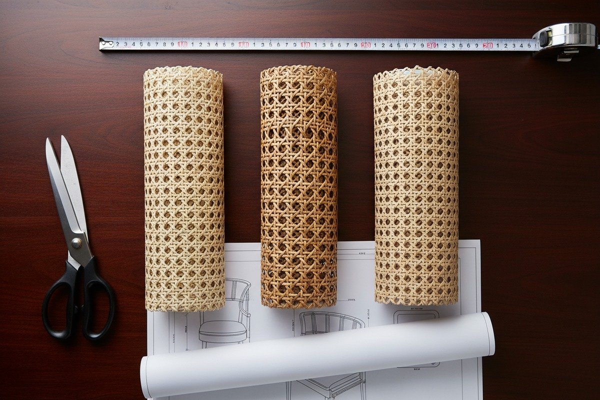 Divers motifs de tissage en rotin, y compris hexagonal et losange, pour les projets de restauration de meubles (ID#3)