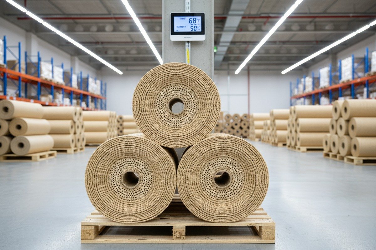 Ideal temperature and humidity settings for storing high-quality rattan cane webbing rolls (ID#1)