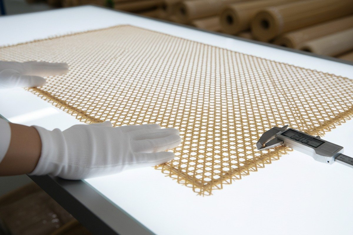 Grade A Rattan Quality Maintaining Grade A quality standards for custom rattan webbing through rigorous inspection (ID#4)