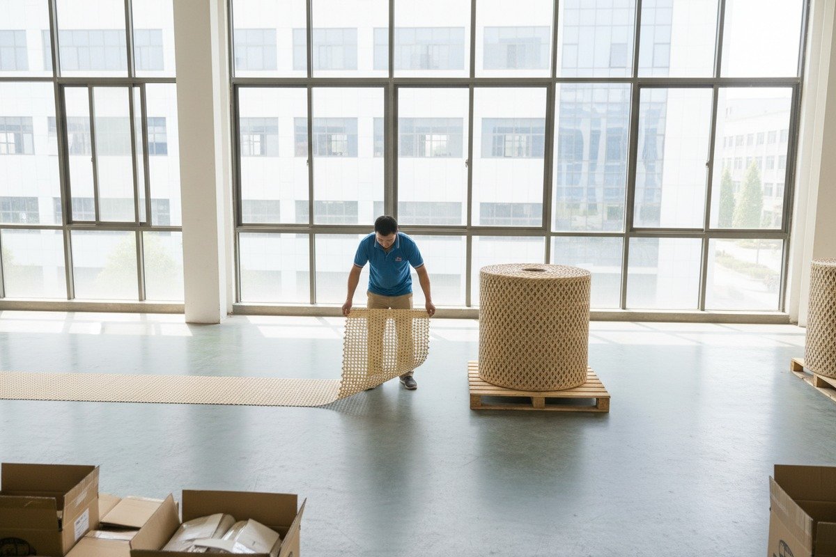 Standard minimum order quantity for sourcing bulk rattan cane webbing rolls (ID#1)