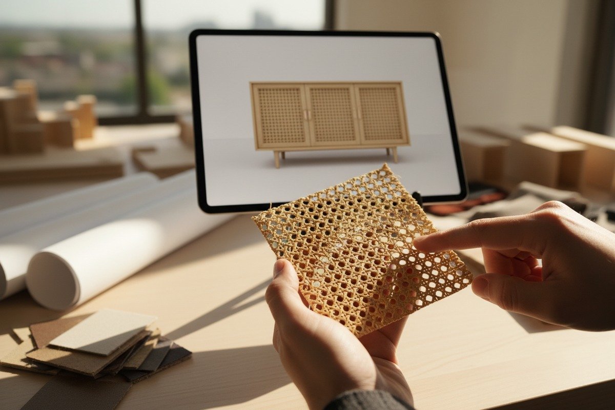 Kundenspezifische Rattan-Rohrgeflecht-Muster, zugeschnitten auf spezifische Möbeldesigns und Webmuster (ID#5)