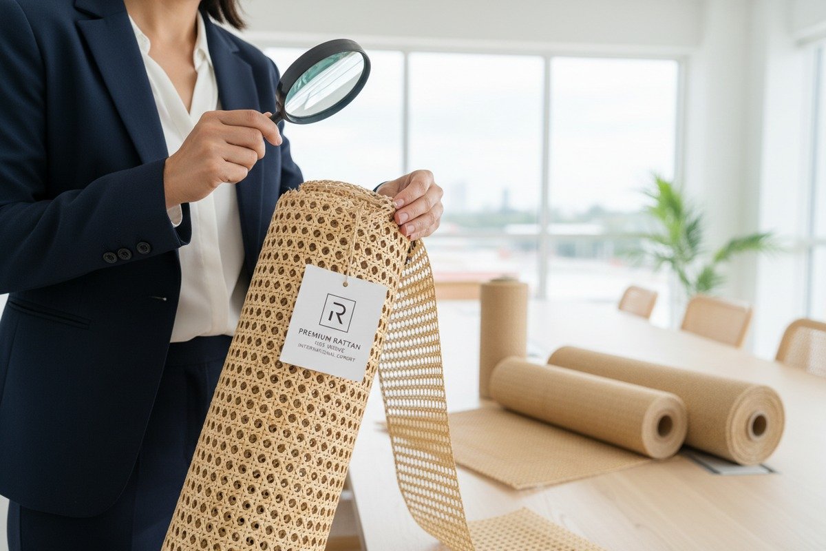 Custom private labeling and packaging options for wholesale rattan cane webbing rolls (ID#1)