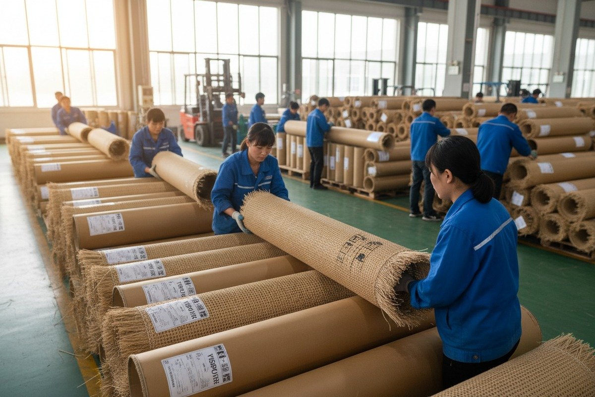 Small cut samples of rattan cane webbing for quality testing before bulk ordering (ID#4)