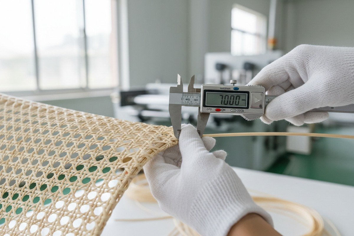 Verifying Rattan Quality Consistency Verifying quality consistency of rattan cane webbing through AAA-grade samples and inspections (ID#2)