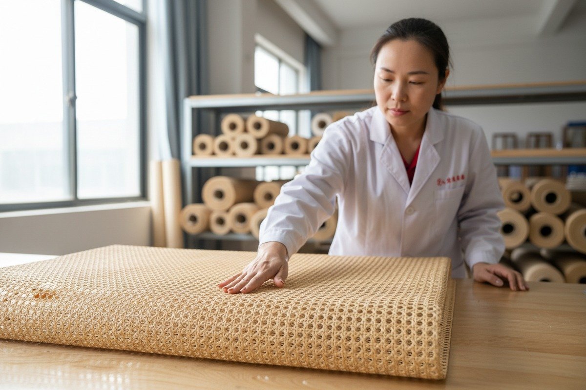 Visual assessment of natural rattan cane webbing quality and grading standards (ID#1)