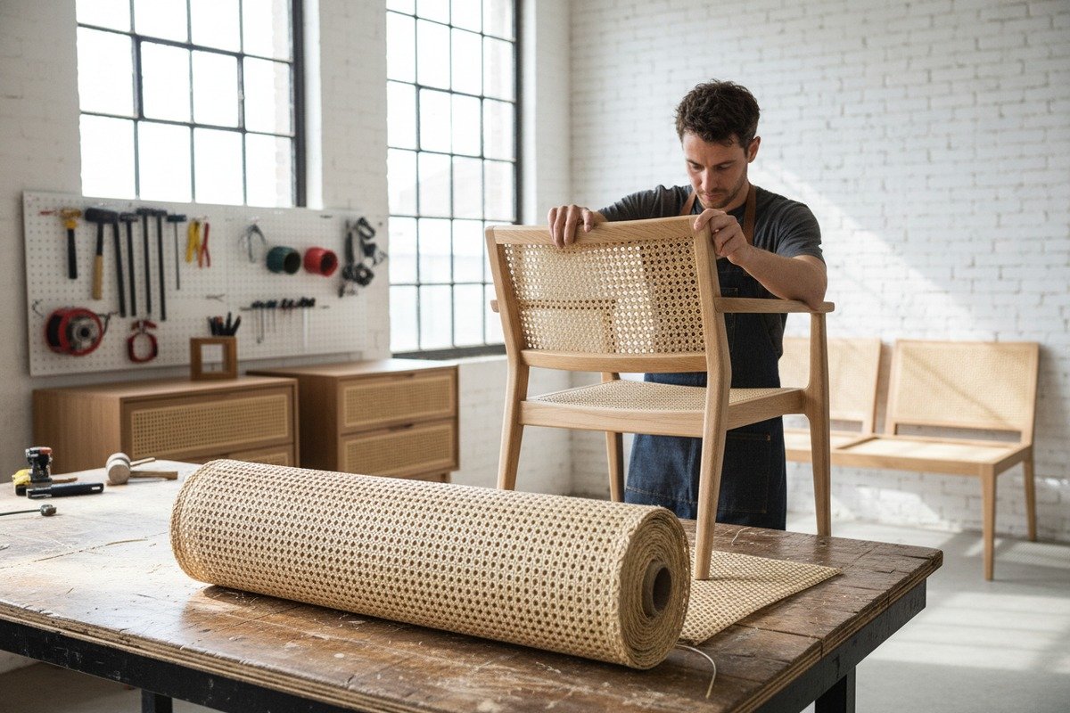 Popular rattan cane webbing used in modern furniture manufacturing processes (ID#1)