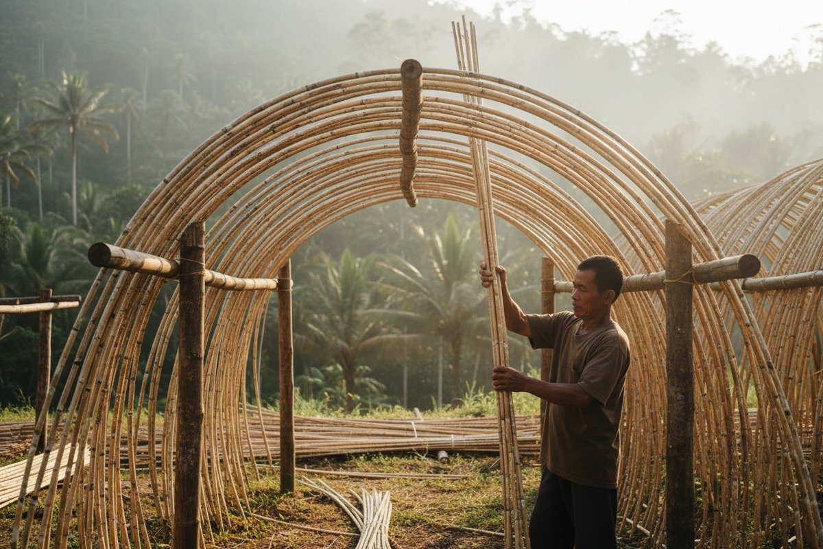 Premium Grade A Indonesian rattan cane webbing showing superior fiber strength and natural flexibility (ID#2)