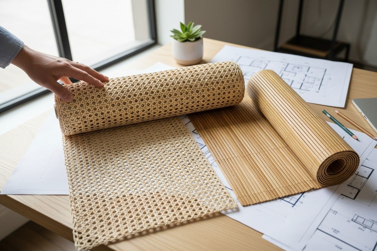Comparison of rattan cane and bamboo webbing materials for furniture manufacturing (ID#1)