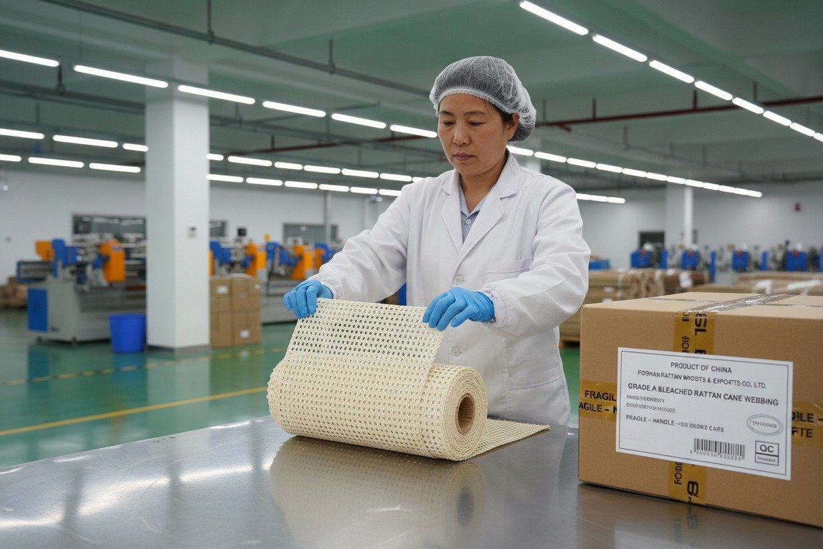 Premium Aesthetic Comparison Premium aesthetic of handcrafted rattan cane versus uniform bamboo webbing patterns (ID#5)