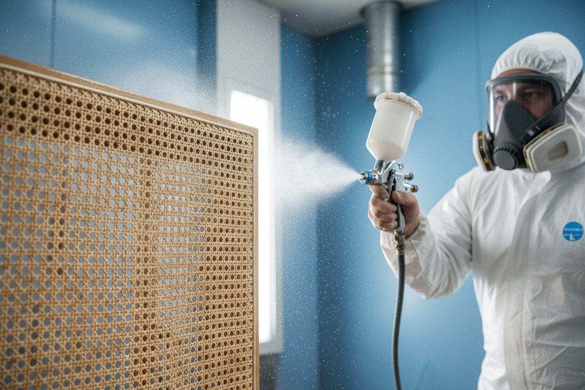 Quality inspection of rattan supply checking fiber thickness and flexibility for manufacturing (ID#5)