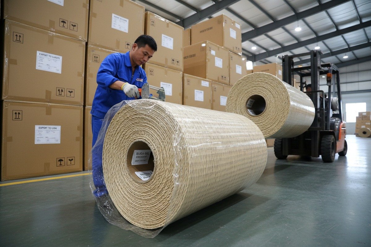 Almacenamiento seguro de la rejilla de ratán Almacenamiento de rejilla de ratán natural en un espacio ventilado para prevenir moho y fragilidad (ID#4)