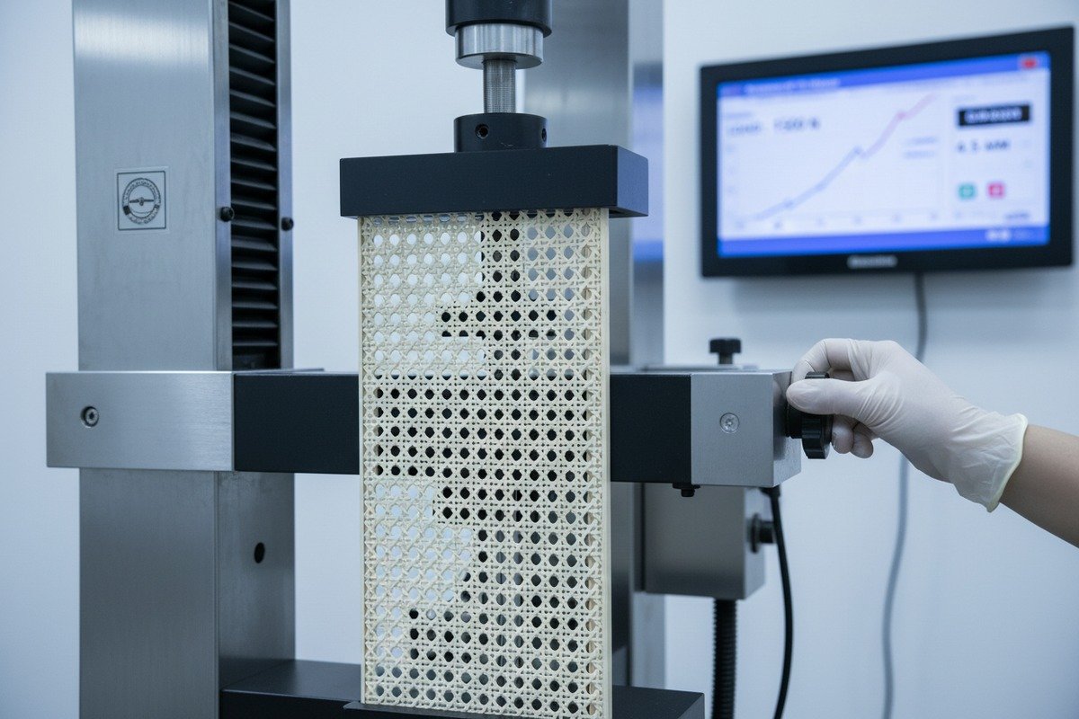 Factory Production Finish Selection Selecting rattan webbing finishes for rustic or modern furniture factory production lines (ID#5)