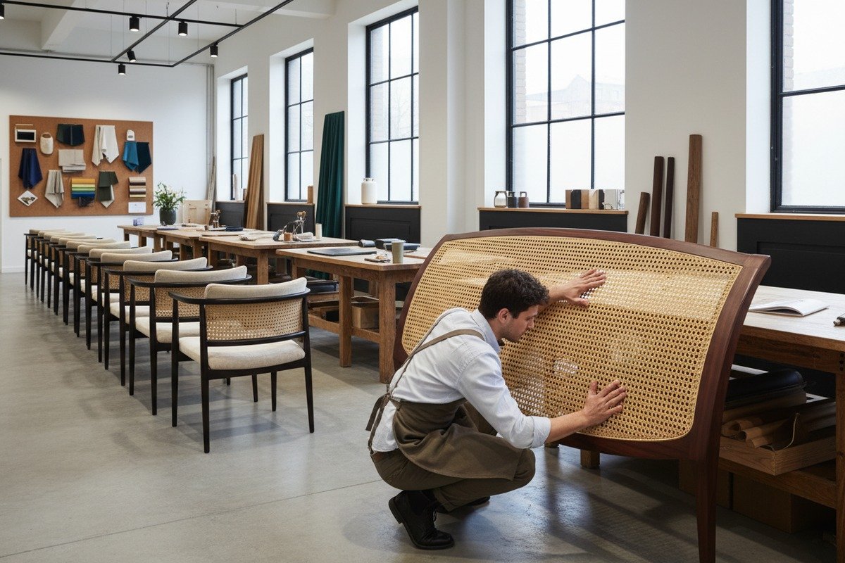 Premium Grade A rattan webbing providing consistent color and texture for high-end furniture projects (ID#3)