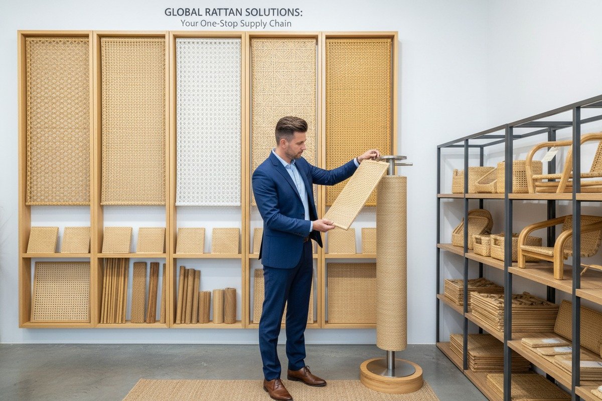 Durable high-grade rattan webbing ensuring long-term product lifespan for indoor woven furniture (ID#5)