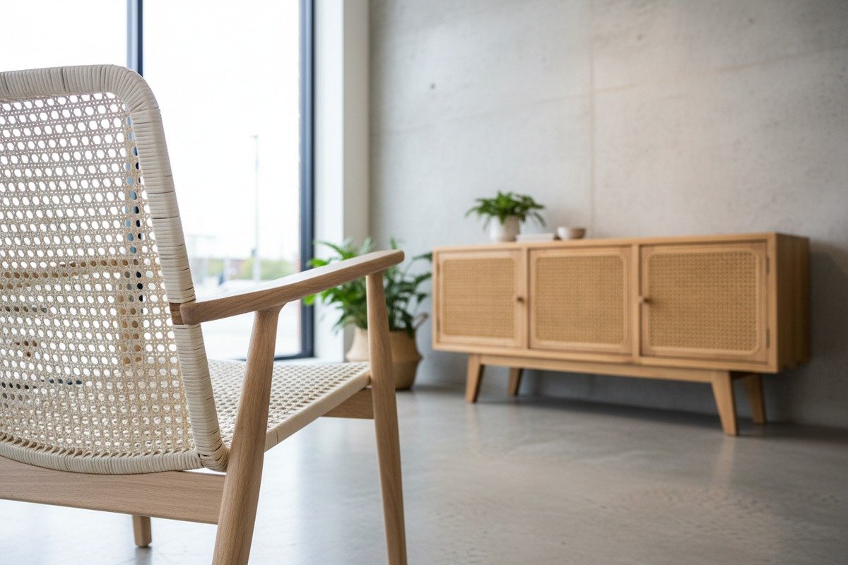 Choosing Rattan for Designs Choosing between bleached white and yellow rattan for modern or rustic furniture designs (ID#2)