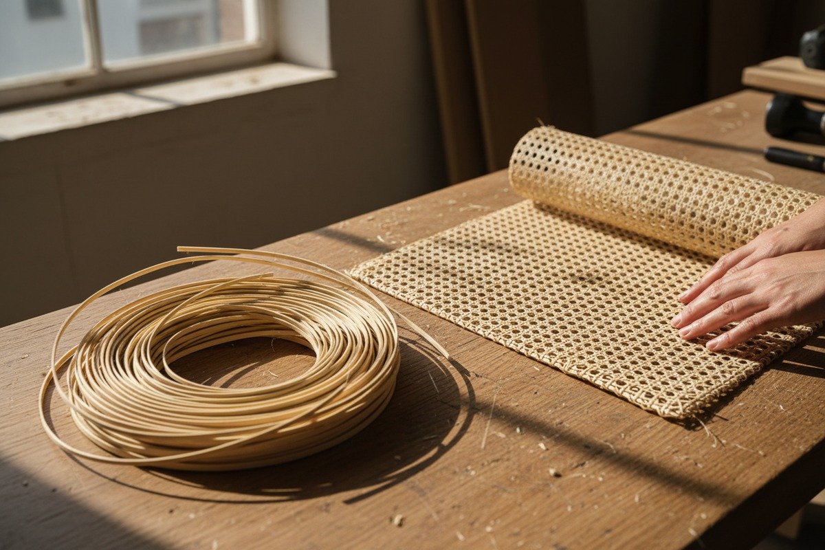 Comparison of rattan cane webbing and rattan peel materials for furniture manufacturing (ID#1)