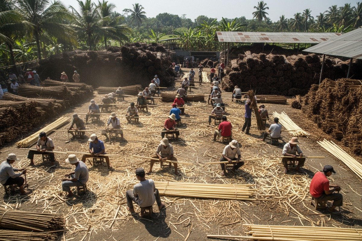 Strength and Flexibility Comparison Flexible rattan peel strips for binding and strong interlocking woven cane webbing (ID#4)