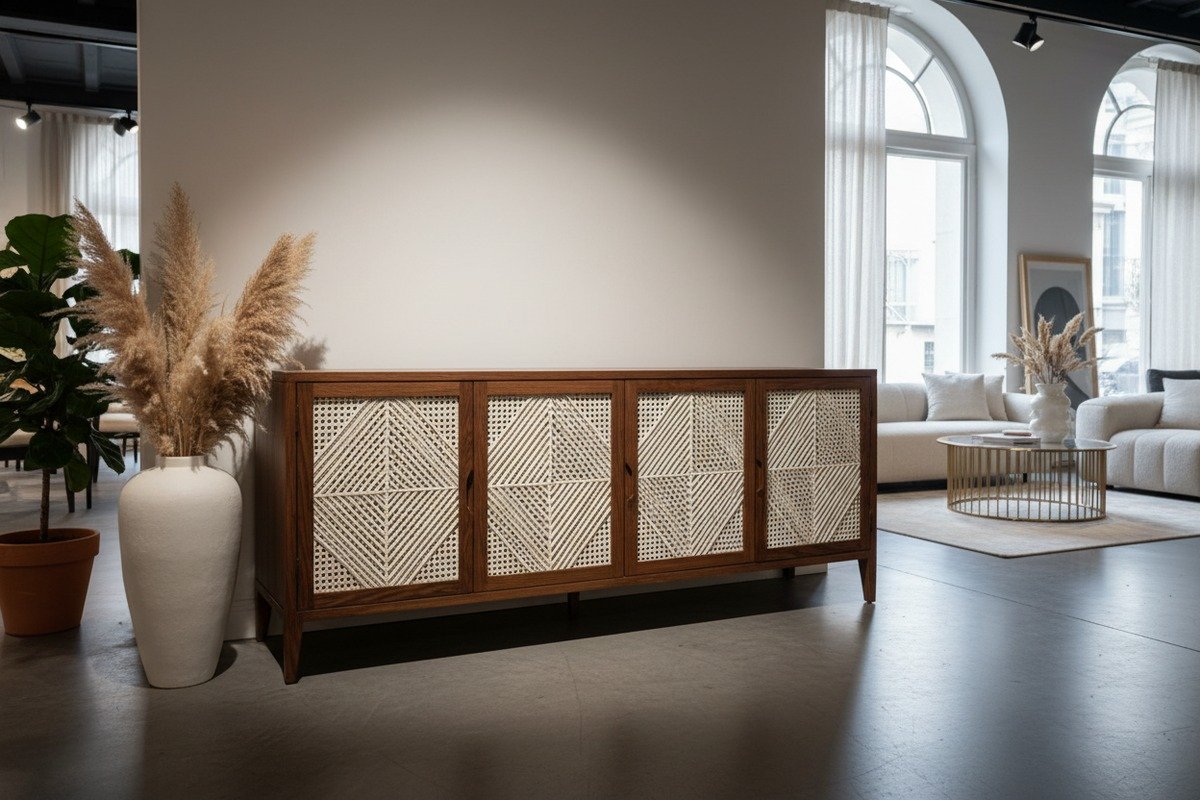 Rattan for Cabinet Panels Cost-effective Grade B rattan webbing in hexagonal patterns for decorative furniture cabinet panels (ID#4)