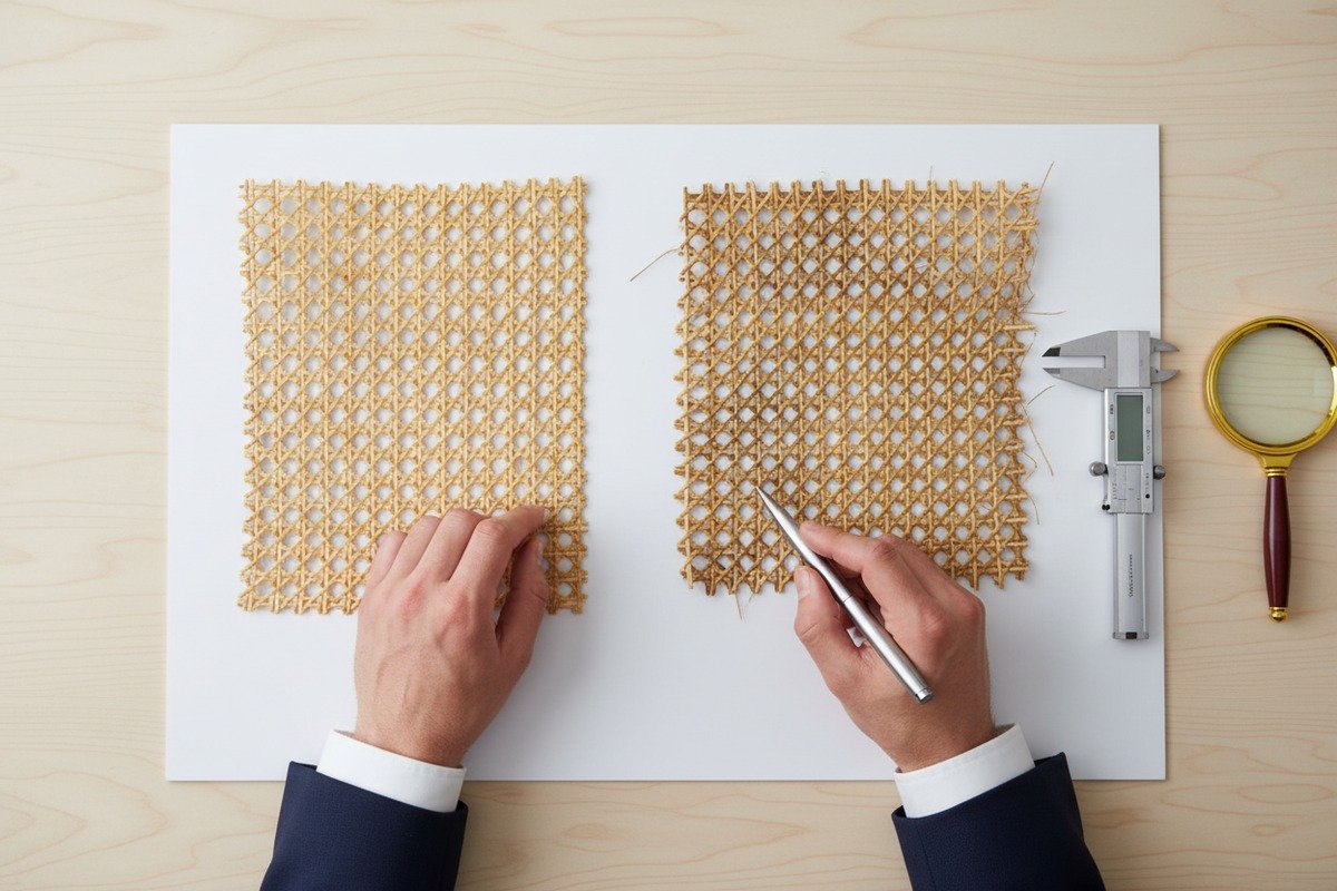 Unterscheidung von Rattan der Güteklasse A von Geflecht niedrigerer Qualität anhand von Textur und Verschleißfestigkeit (ID#2)