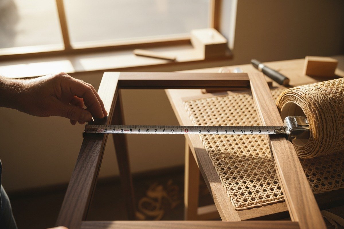 Choosing Rattan Webbing Width Measuring furniture frame openings to determine the best rattan webbing width for manufacturing (ID#2)