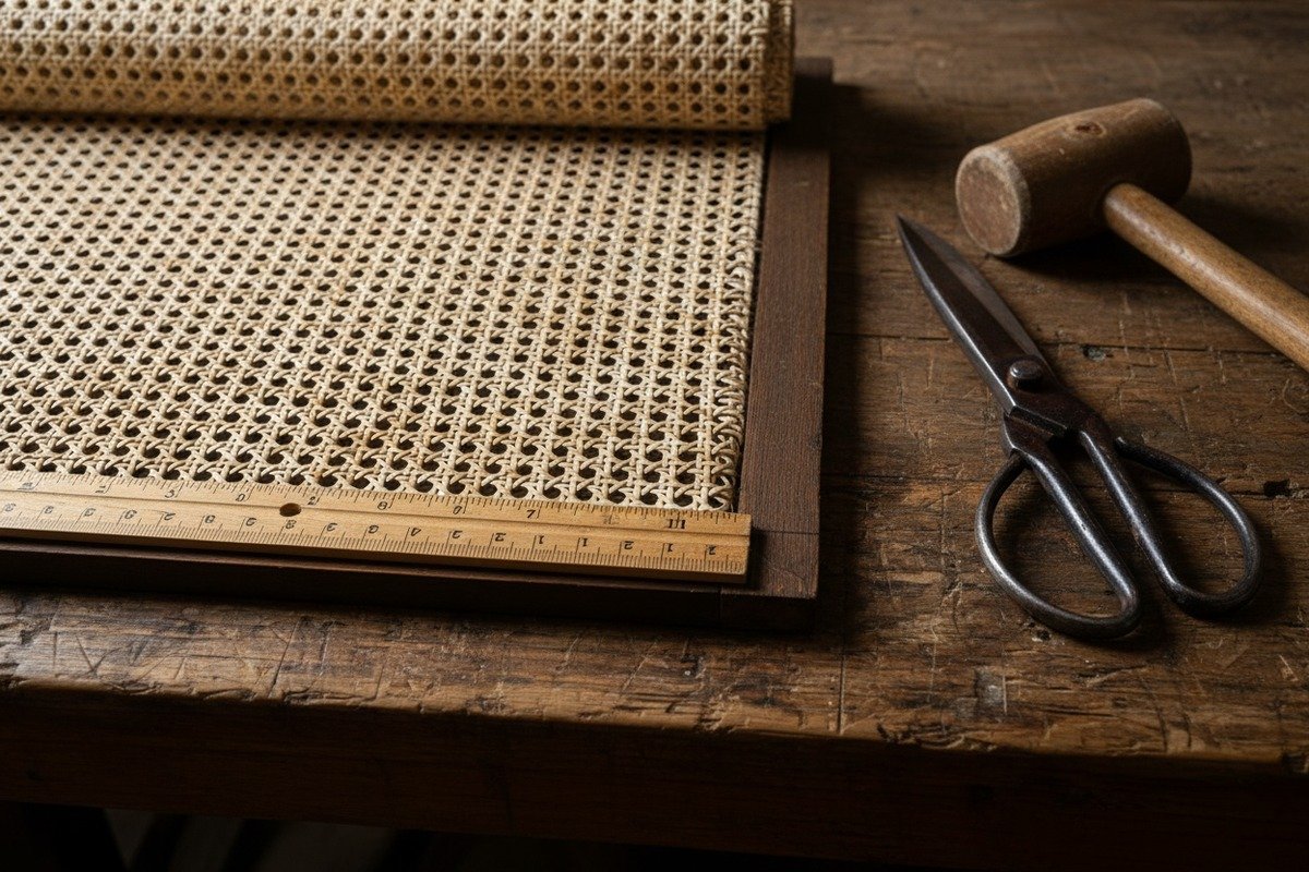 Añadir pulgadas extra de tejido de ratán para instalación y recorte del exceso de material (ID#3)