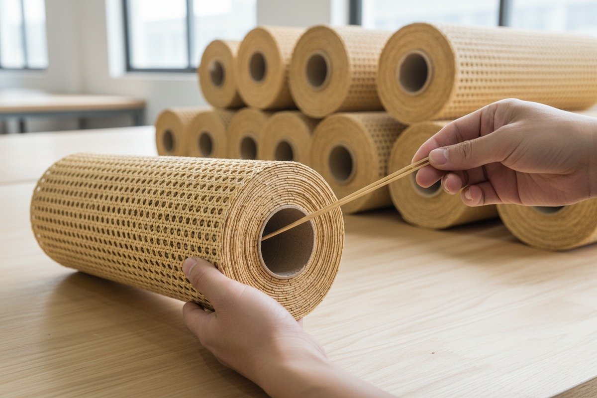 Identifying high quality authentic rattan cane webbing for sourcing furniture materials (ID#1)