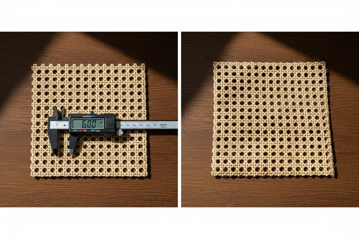 Grade A rattan cane webbing with uniform thickness and smooth polished surfaces (ID#2)