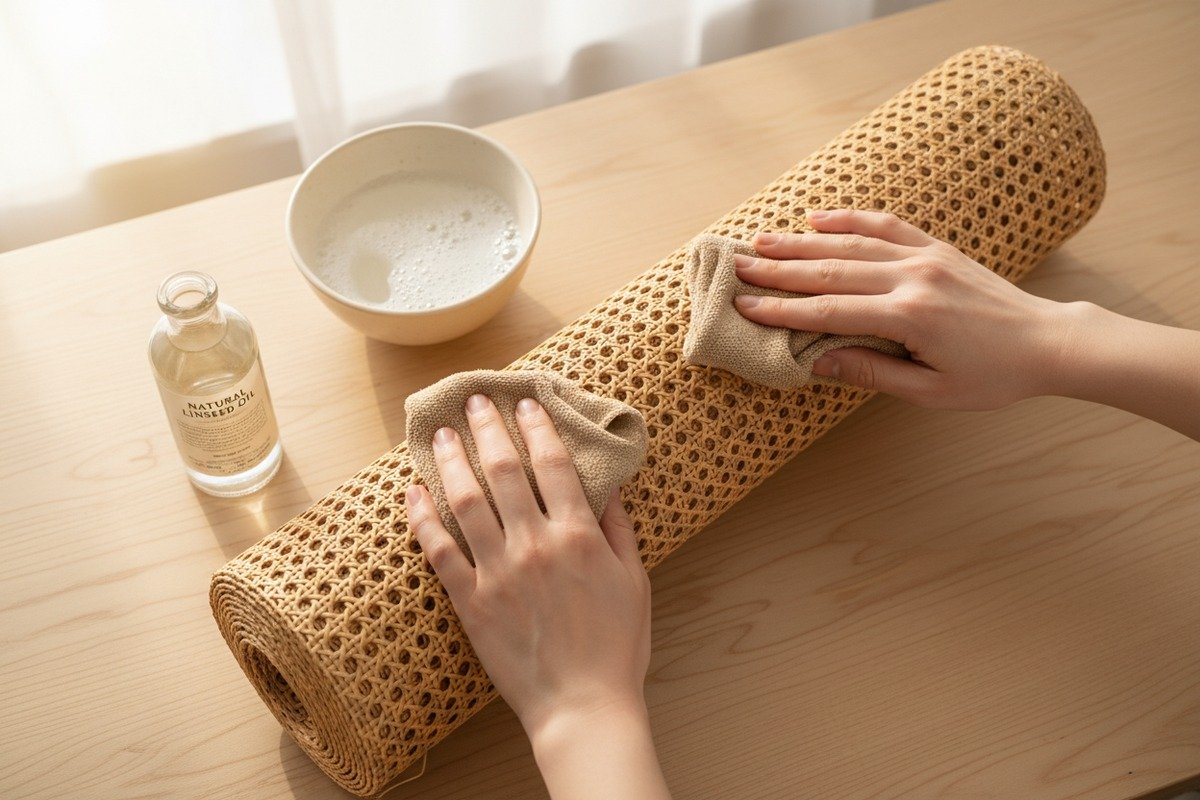 Anleitung zur sicheren Entfernung von Flecken von natürlichem Rattan-Rohrgeflechtmöbeln (ID#1)