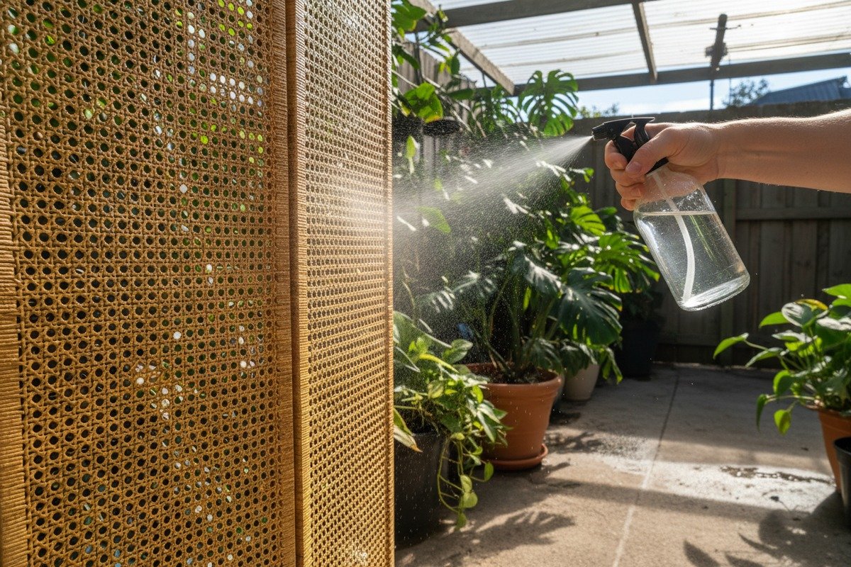 Sichere Rattan-Reinigungsmittel Sichere Haushaltsreiniger für natürliche Rattanmaterialien, einschließlich verdünnter Seife und weißem Essig (ID#4)