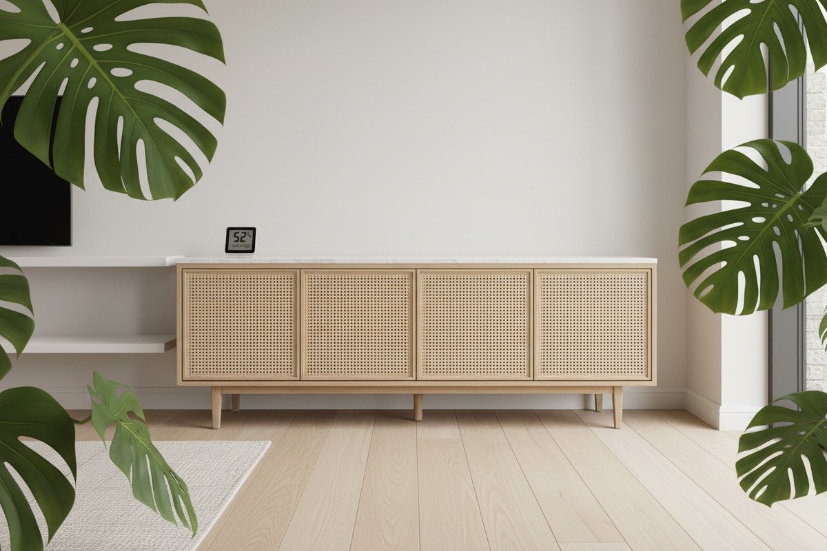 Preventing rattan webbing from cracking by maintaining humidity and avoiding direct sunlight exposure (ID#4)