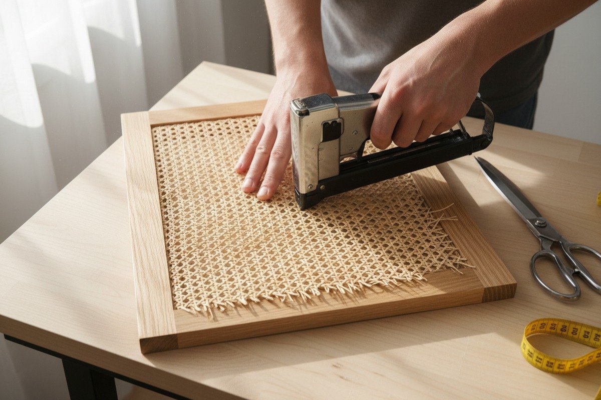 Dekorativ Schranktüren mit natürlicher Rattan-Rohrgeflecht für ein stilvolles Zuhause (ID#1)