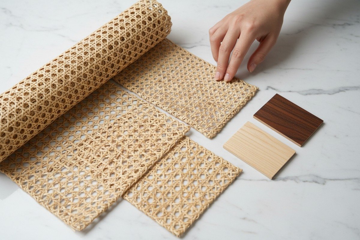 Hochwertiges Rattan-Rohrgeflecht der Güteklasse A mit gleichmäßigem sechseckigem Webmuster (ID#2)