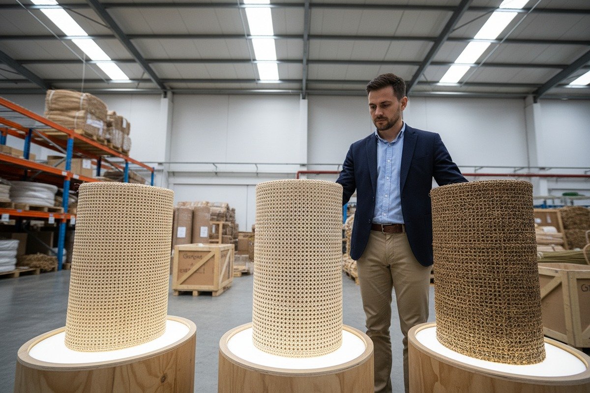 Different grades of rattan webbing sourced from a single wholesale supplier (ID#3)