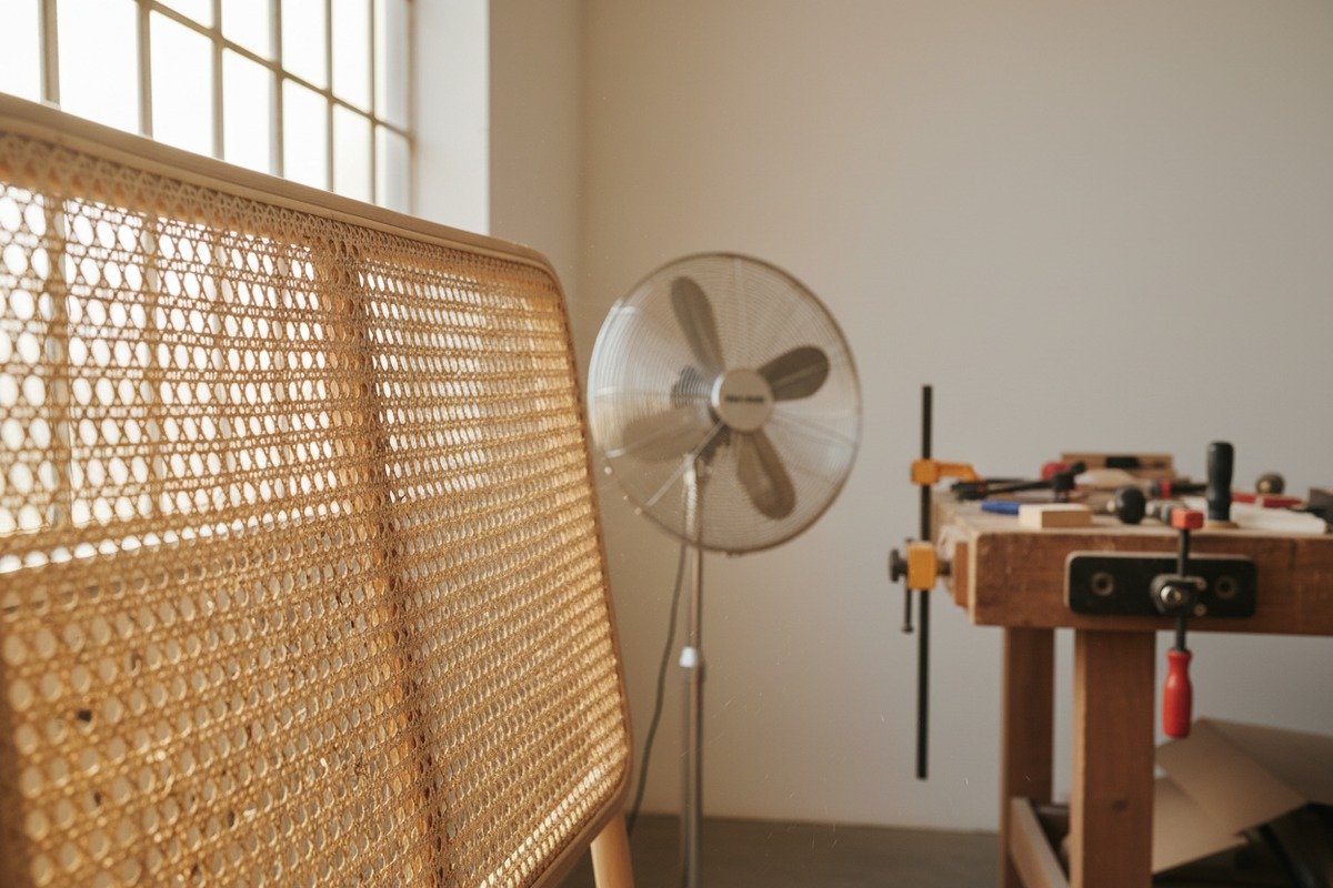 Secado uniforme del tejido de ratán Técnicas de secado adecuadas para tejido de ratán utilizando ventilación y control de humedad para mantener la forma (ID#4)