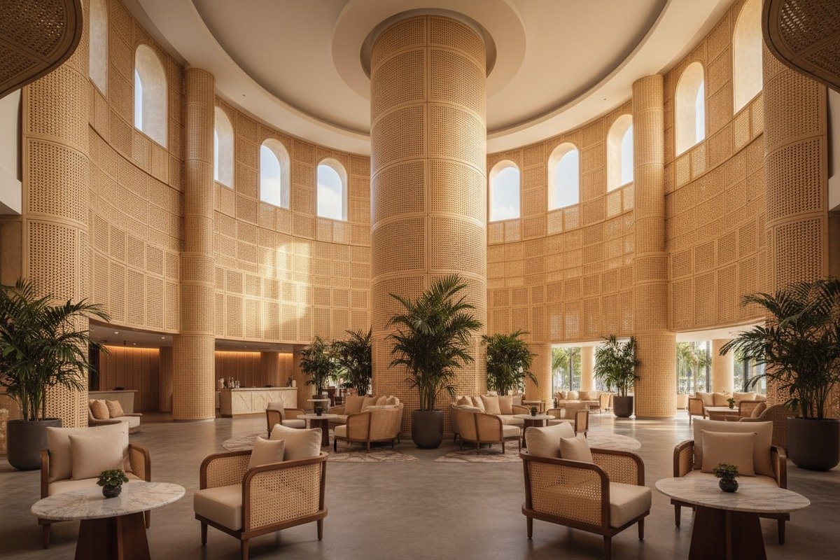 Top rattan cane webbing applications for professional hotel renovation and interior design projects (ID#1)