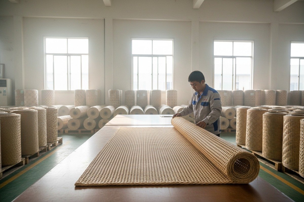 Natürliche Rattan-Rohrgeflechtrollen mit organischen Texturen und Pflanzenfasern (ID#1)