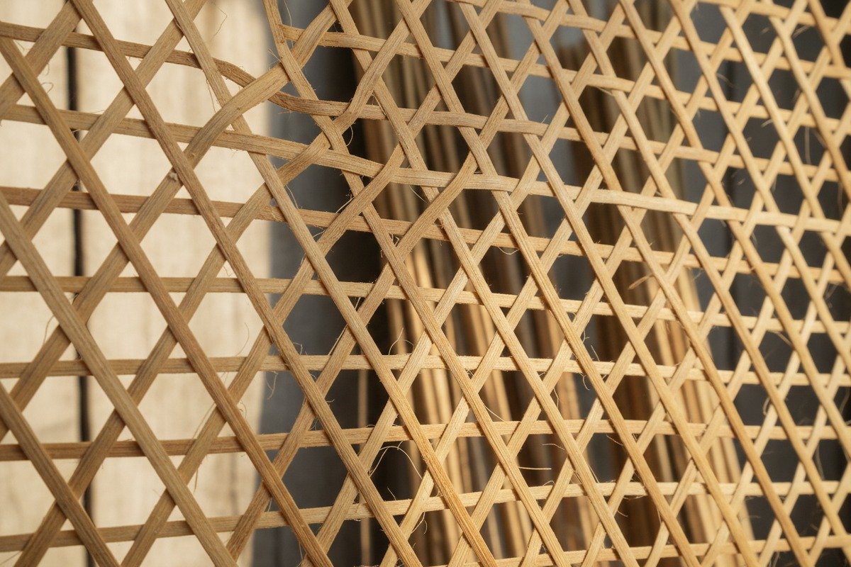 Frisch verarbeitetes natürliches Rattan-Rohrgeflecht mit organischen Pflanzenfasern und Restsaft (ID#2)