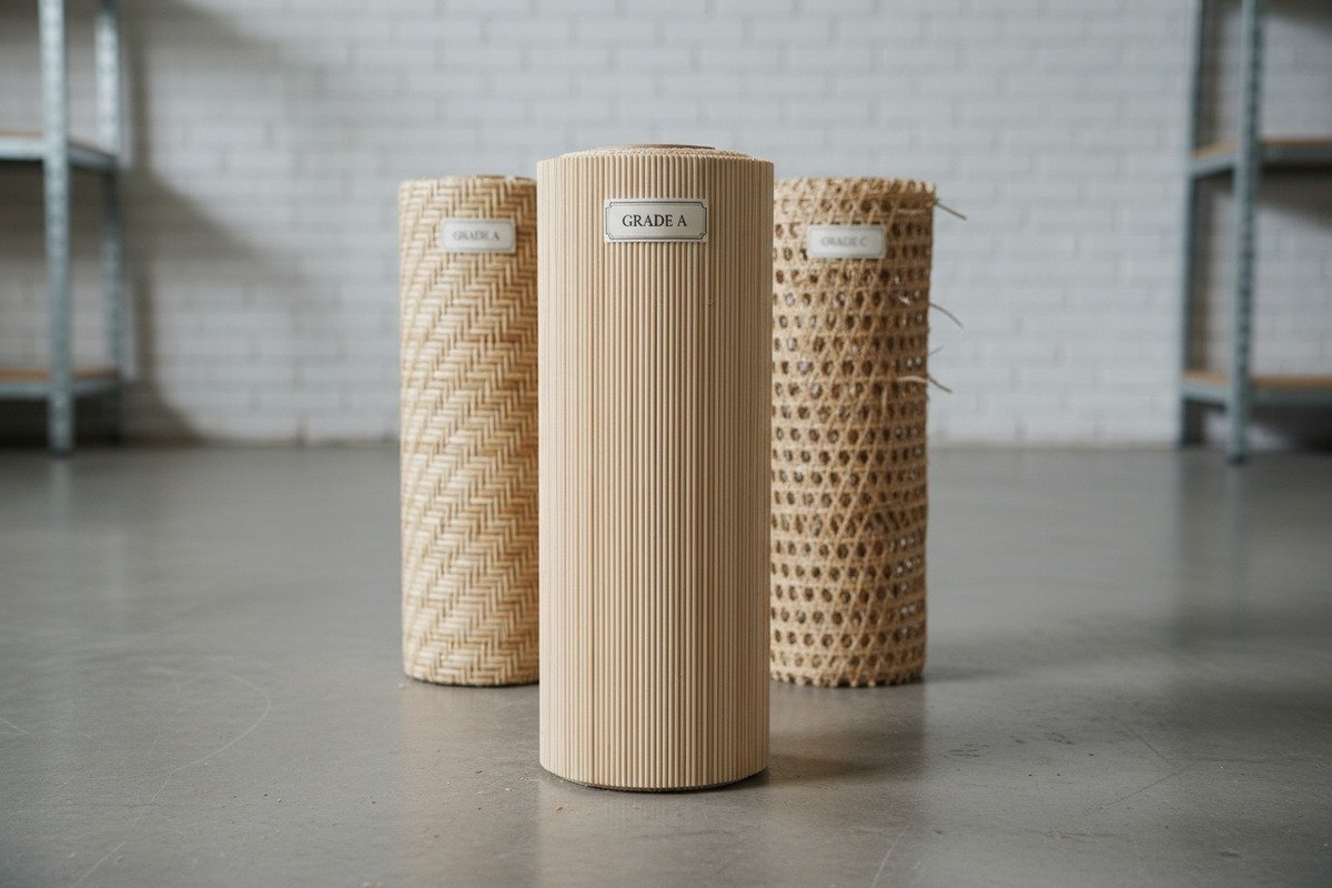 Popular rattan weave patterns including hexagonal French cane and square basketweave for custom furniture (ID#3)
