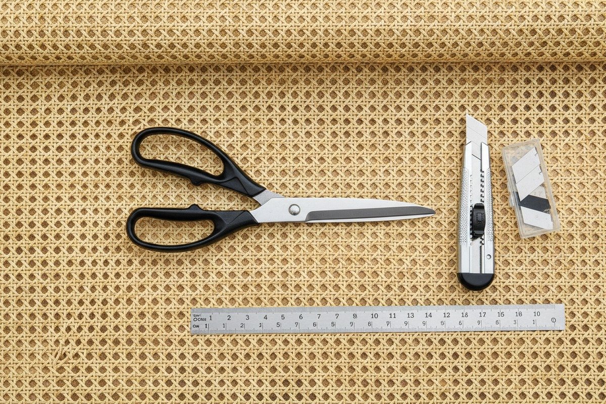 Measuring frame grooves to choose the correct size of reed spline for rattan (ID#4)