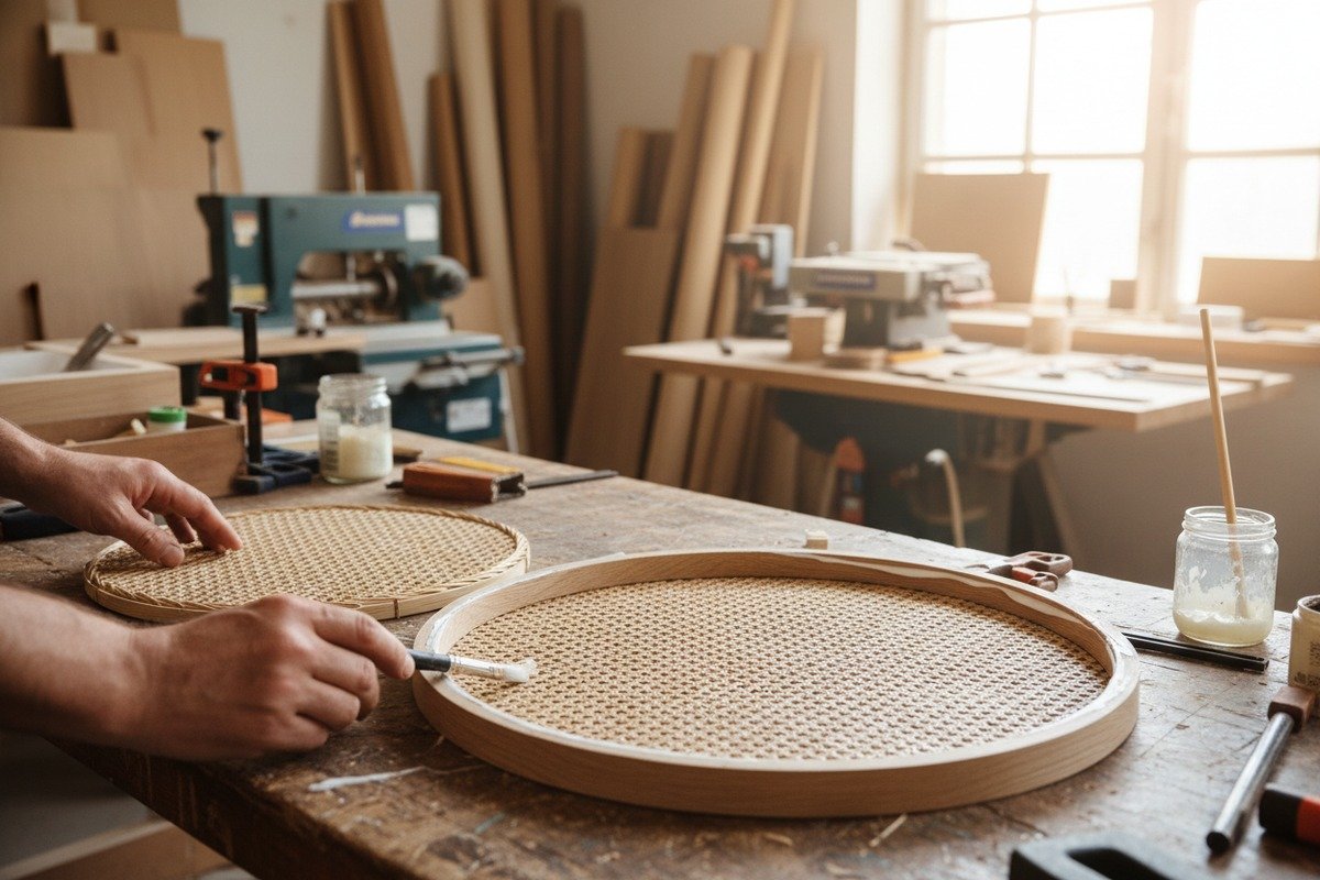 Applying polyurethane or varnish to prevent natural rattan edges from fraying over time (ID#5)