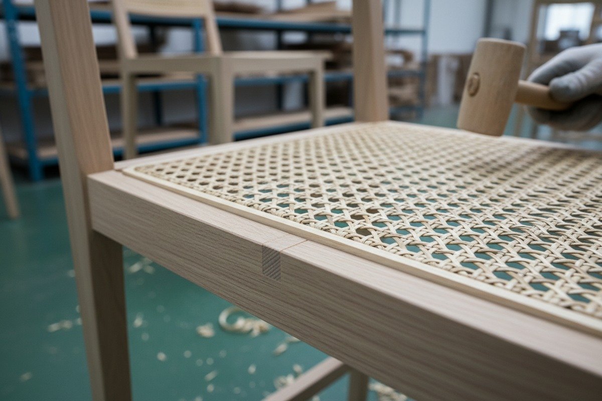 Stabile Harthölzer für Rattan Langlebige Harthölzer wie Weißeiche und Esche, die strukturelle Stabilität für Rattan-Rohrgeflecht-Projekte bieten (ID#2)