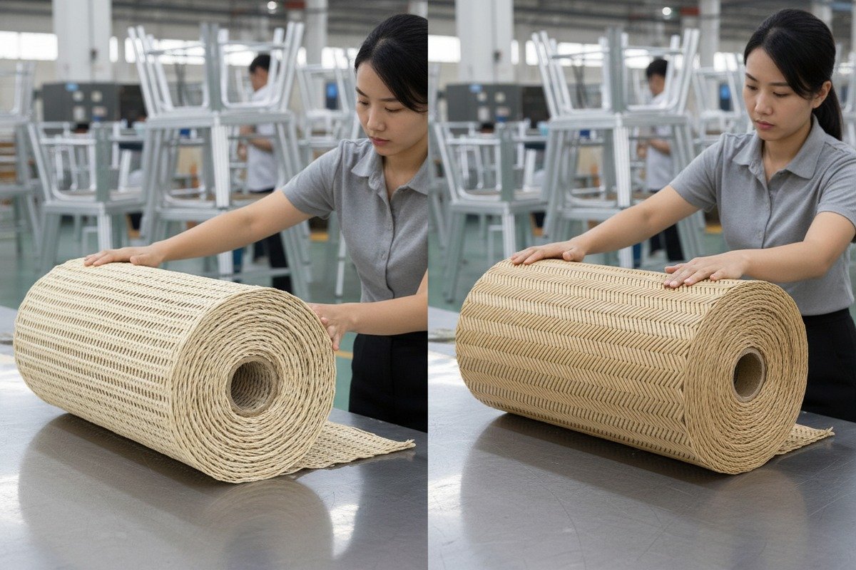 Vergleich von synthetischem PE-Rattanrohrgeflecht und natürlichem Rattan für die Herstellung langlebiger Gartenmöbel (ID#3)