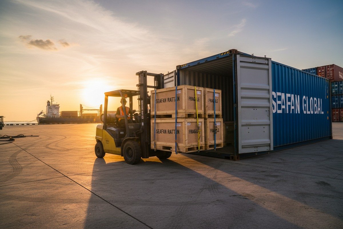 Verifying reinforced packaging for bulk rattan webbing orders through detailed inspection photos and videos (ID#4)