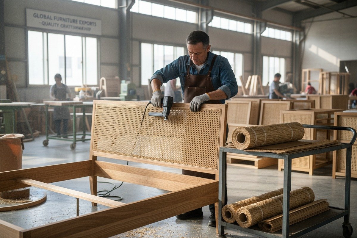 Verificación de la consistencia de la calidad del proveedor Verificación de la consistencia de la calidad de la tela de ratán a través de inspecciones y procesos de aprobación de muestras del proveedor (ID#5)