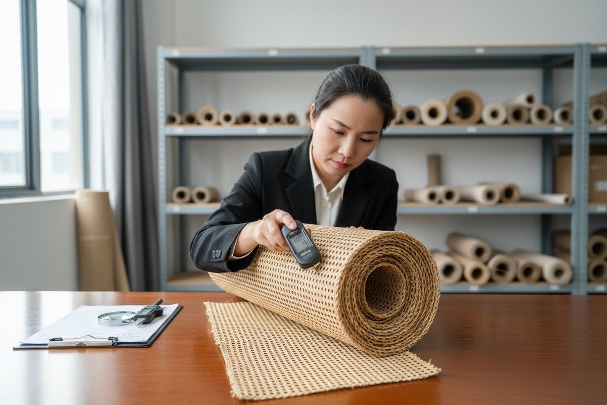 Verifying quality standards for rattan cane webbing during the sourcing process (ID#1)