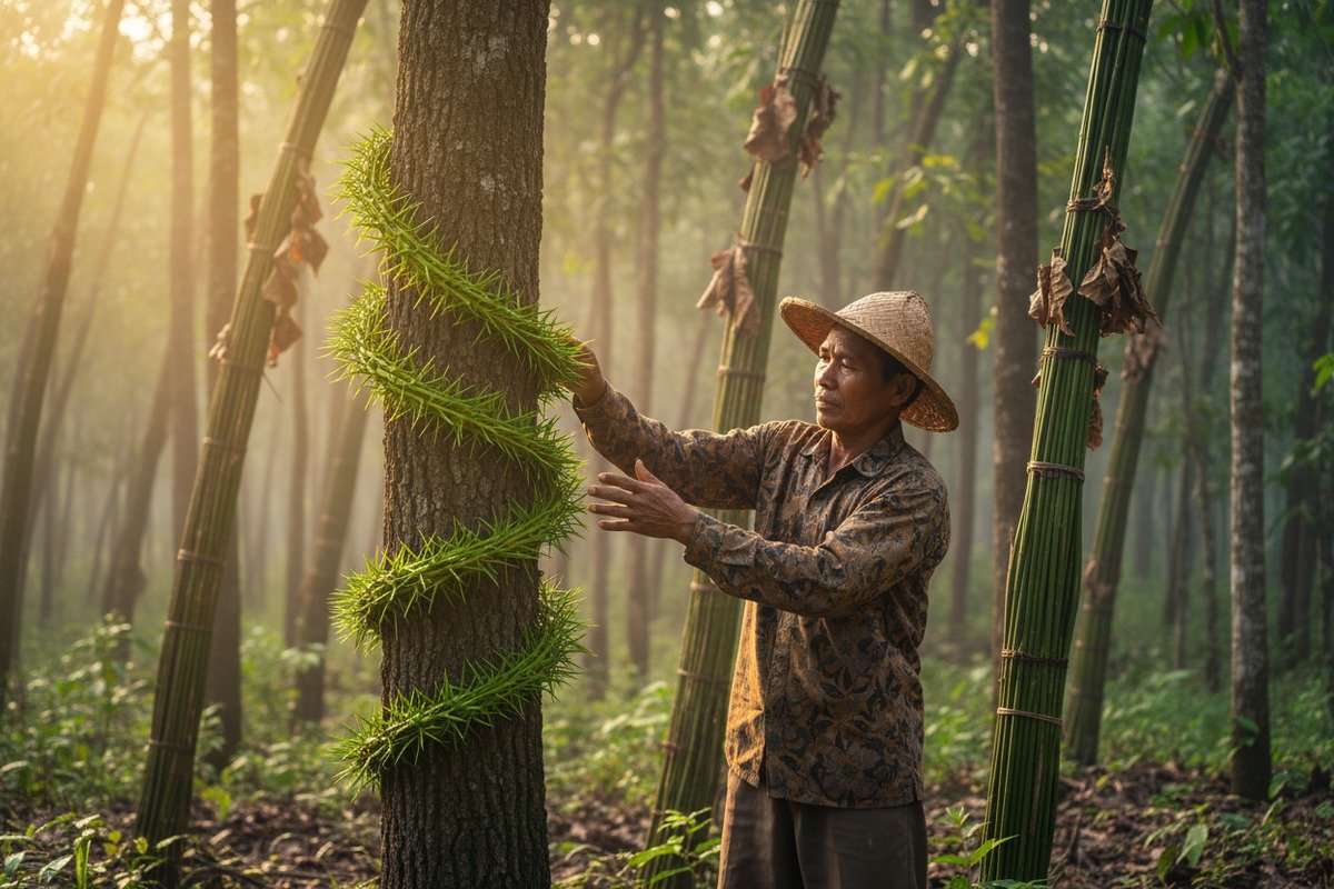 Eco-friendly rattan processing using chemical-free bleaching and natural sun-drying methods (ID#3)